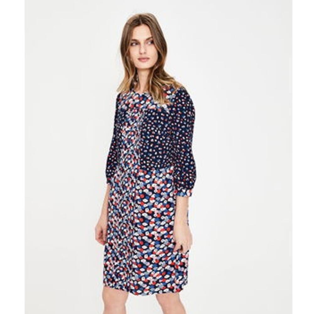 Boden Navy and Pink Patterned Dress 16L - Picture 10 of 11